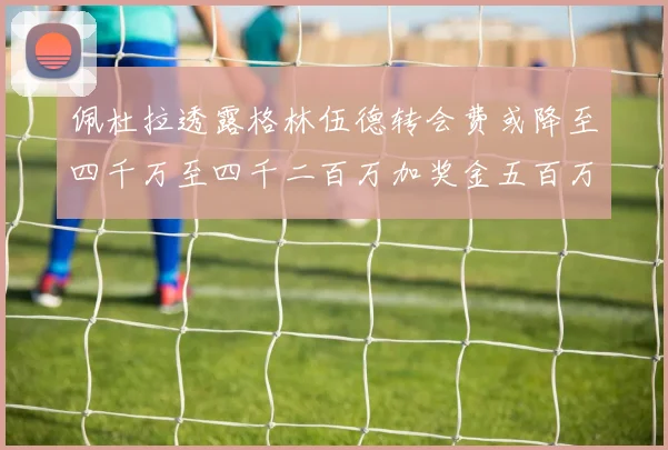 佩杜拉透露格林伍德转会费或降至四千万至四千二百万加奖金五百万至六百万